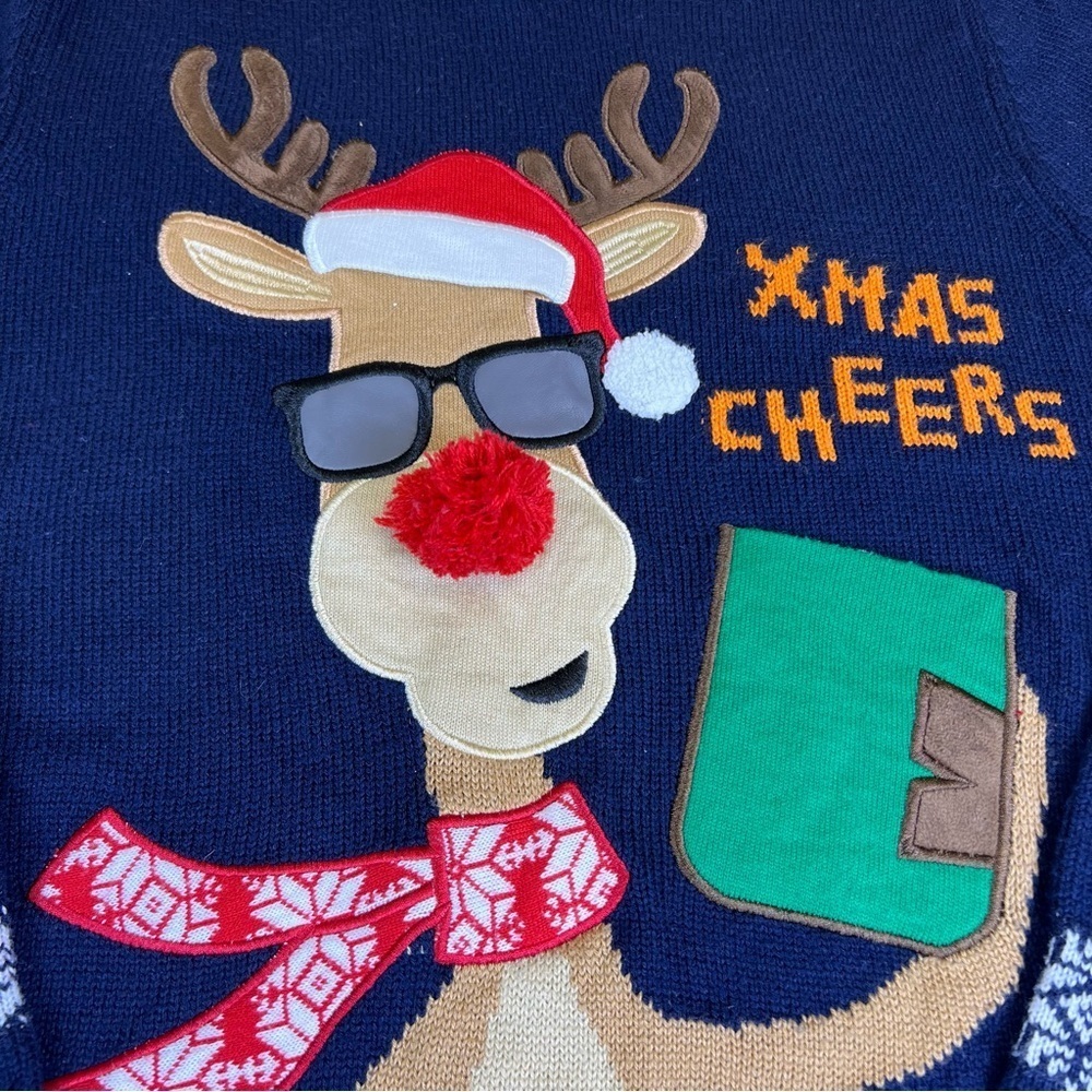 Ugly Reindeer Christmas Sweater Size M - Picture 3 of 10